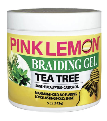 Pink Lemon Braiding Gel Tea Tree – Maximum Hold 5 Oz